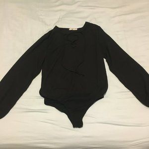 Black bodysuit long sleeve shirt